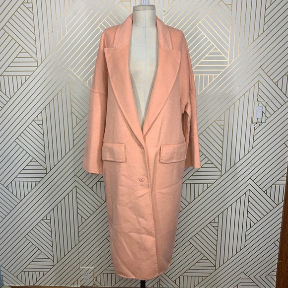 Zara Double Breasted Oversized Coat in Tangerine Blogger Fav Size US Small - Picture 2 of 12